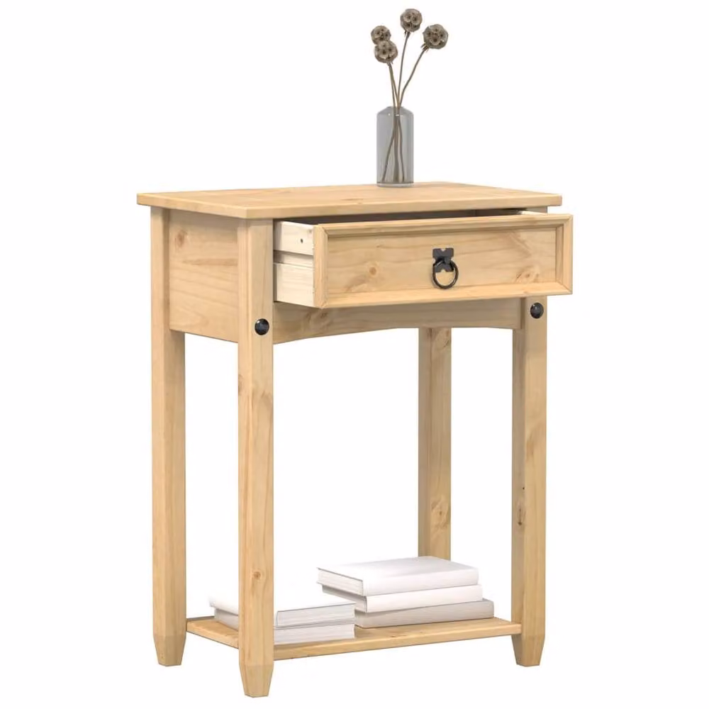 Berkfield Home Corona Beautiful Console Table in Light Tan Solid Pine Wood, W/D/H: 55 x 35 x 73 cm – 2