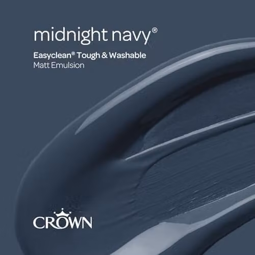 Crown EASYCLEAN Blue Matt Emulsion Wall Paint, Solvent-Free and Water-Based, 2.5L – 2