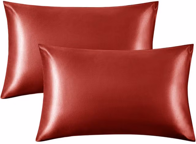 Intimates Silk Satin Pillowcase Pair in Red