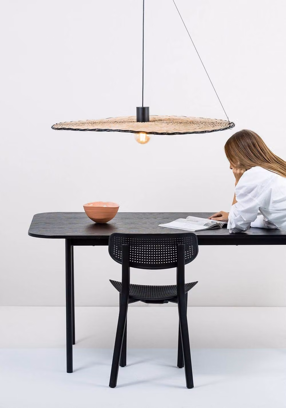 Netlighting Costas Rattan Pendant Lamp, Matt Black, Diameter: 100 cm – 2