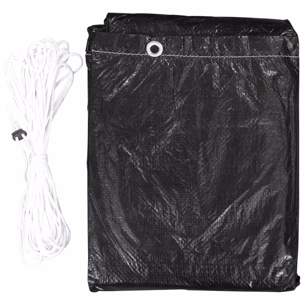 Berkfield Home Water Repellent Swing Bench Cover in Black, W/D/H: 255 x 145 x 170 cm – 4