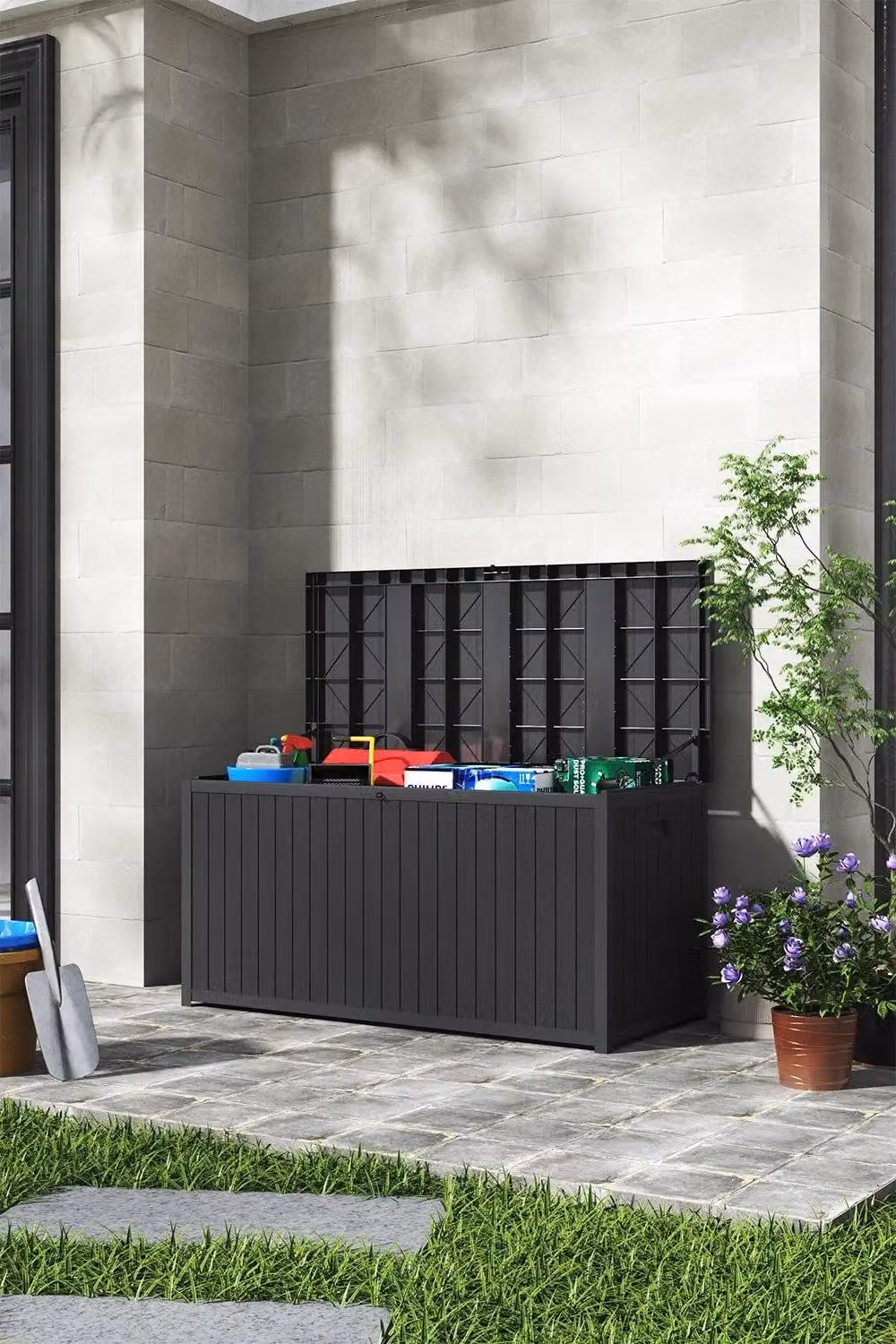 Garden Sanctuary Black Waterproof Plastic Outdoor Garden Storage Box – 2