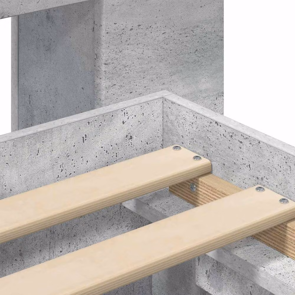 Berkfield Home Modern Bed Frame with Storage Drawers in Concrete Grey, W/D/H: 150 x 200 cm – 2