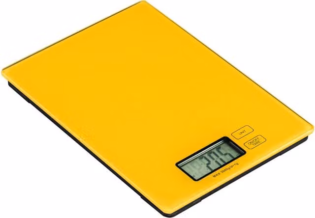 Orsina Compact Orange Glass Digital Kitchen Scale with Unit Conversion and Digital Display