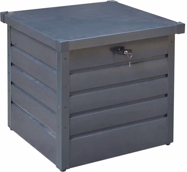 Kelvenix Grey Galvanised Steel Outdoor Garden Tool Storage Box 200L