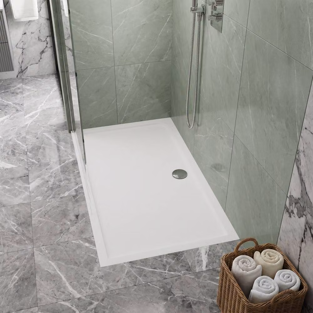 Balterley Slip Resistant Rectangular Shower Tray, White, W: 180 cm, D: 80 cm – 2