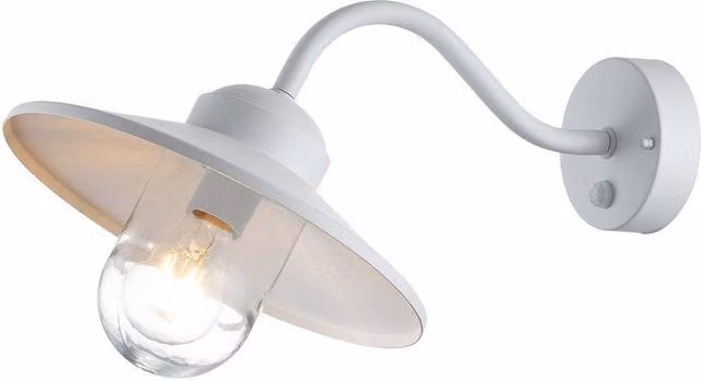 Netlighting Klampenborg Outdoor Dome Wall Lamp in White with Motion Sensor and IP44 Rating