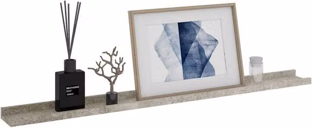 Berkfield Home Wall Mounted Shelves, 2 Pieces, Concrete Grey, W: 100 cm, D: 9 cm, H: 3 cm