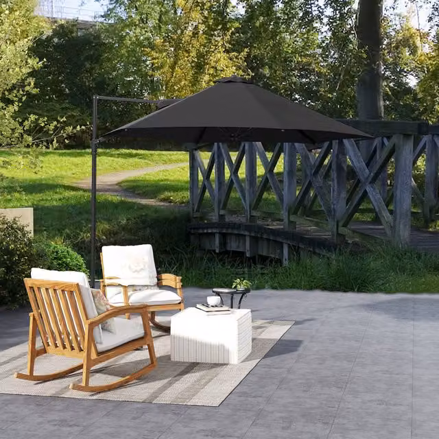 Outsunny 2.5m 360 Degree Rotation Garden Cantilever Parasol in Black