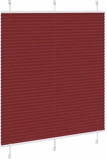 Berkfield Home Single Pleat Polyester Blind in Bordeaux Red, W: 115 cm, H: 150 cm – 1
