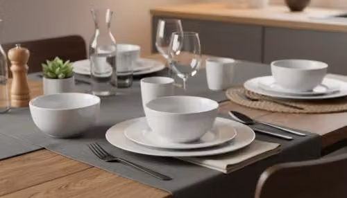 Waterside 18-Piece White Rim Porcelain Dinner Set – 2