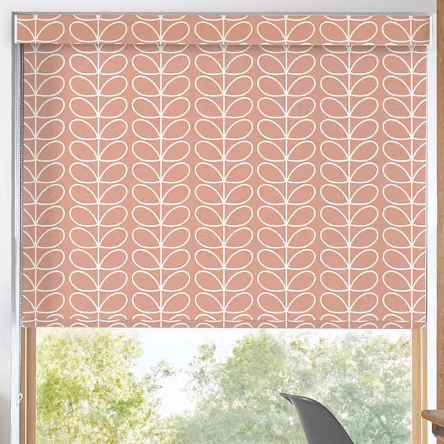 Orla Kiely Linear Stem Translucent Made to Measure Roller Blind in Pink Bubblegum