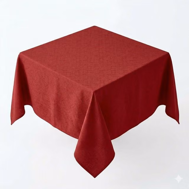 Luxury Living Red Linen-Look Square Tablecloth, W/D/H: 85 x 85 x 1 cm