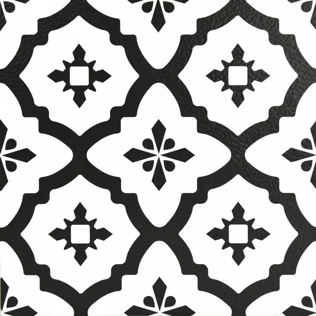 Fine Decor Mediterranean Self-Adhesive Vinyl Floor Tiles, Tile Look, Black, 0.93sqm (Pack of 5)