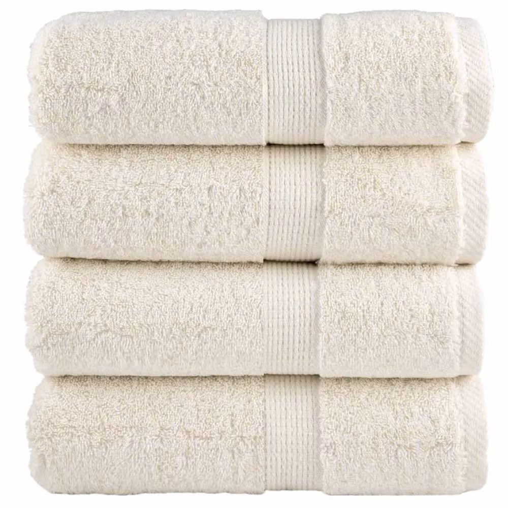 Berkfield Home SOLUND Premium Cotton Terry Soap Towels, Beige, 4 Pack, W/D/H: 30 x 30 x 30 cm, 600 gsm – 2
