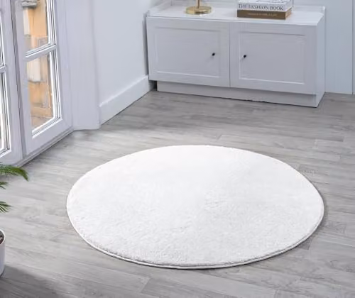 Desire Rugs Comfy Washable Non-Slip Round Area Rug, Silver, Diameter: 100 cm – 1