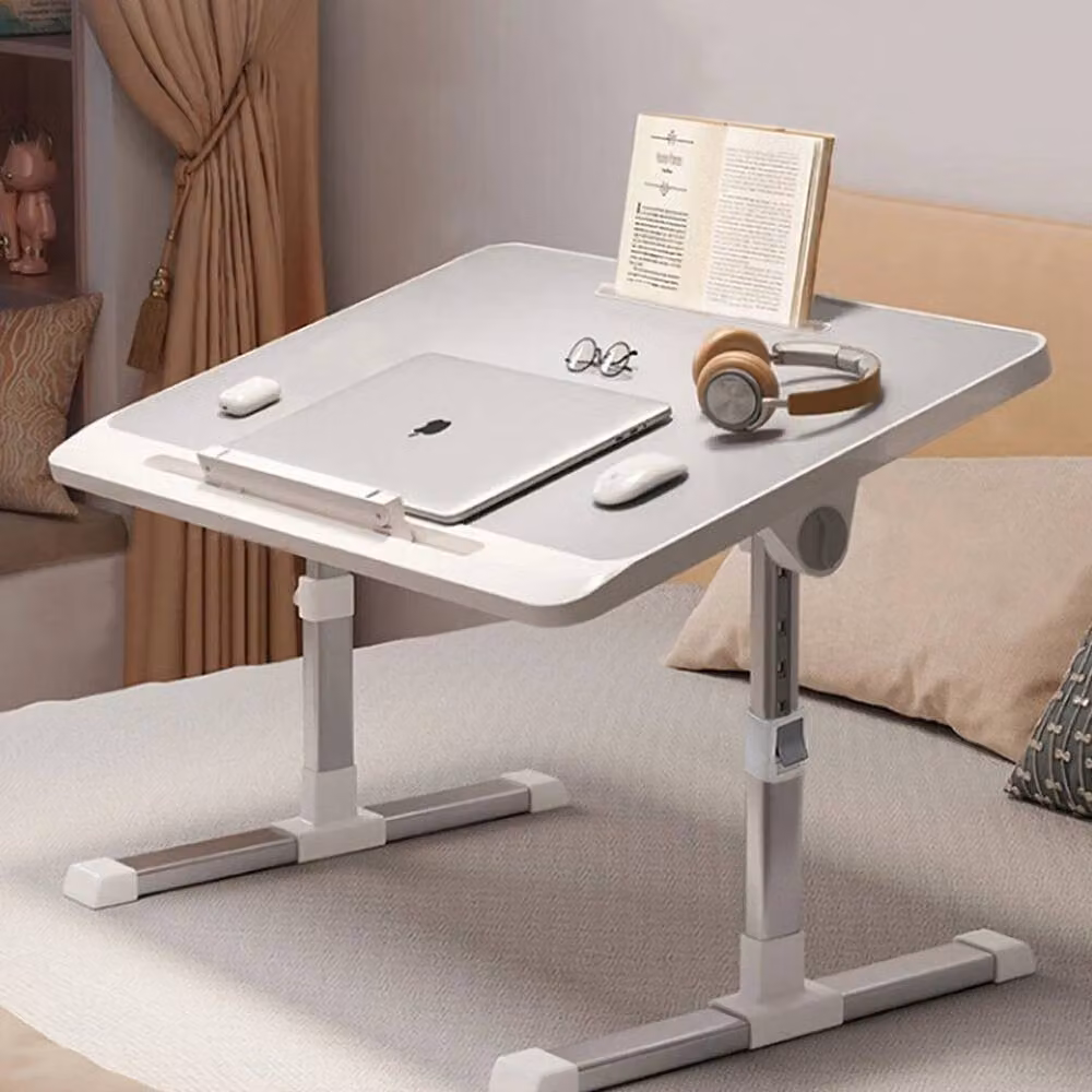 EONLION Grey Folding Laptop Table and Bed Tray Desk with MDF Laminate Top and Metal Legs – 2
