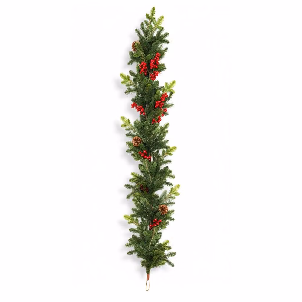 Shatchi Green Fir Christmas Garland with Berries and Pine Cones, 180 cm – 2