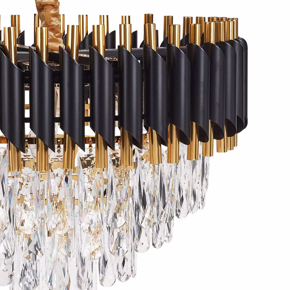 Wyld and Coco Glamour Crystal Pendant Light in Gold and Black Metal – 5