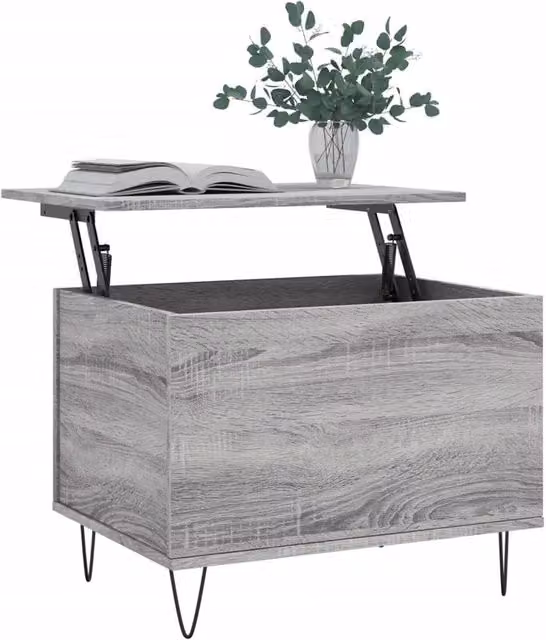 Berkfield Home Modern Coffee Table in Grey Sonoma, W/D/H: 60 x 44.5 x 45 cm