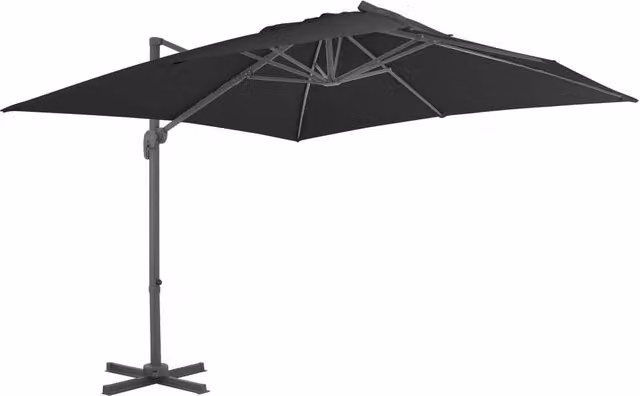 Berkfield Home Cantilever Umbrella with Aluminium Pole, Anthracite and Black, W/D: 300 x 300 cm
