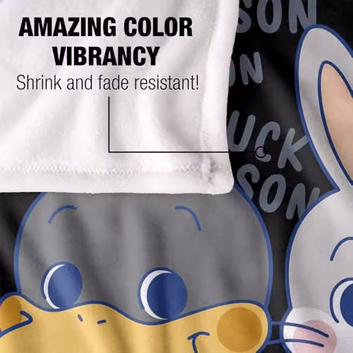 Warner Bros. Looney Tunes Gokko Duck and Rabbit Season LOGOVISION Super Soft Silky Touch Fleece Throw Blanket, Multicolour, W: 152 cm, D: 127 cm – 3