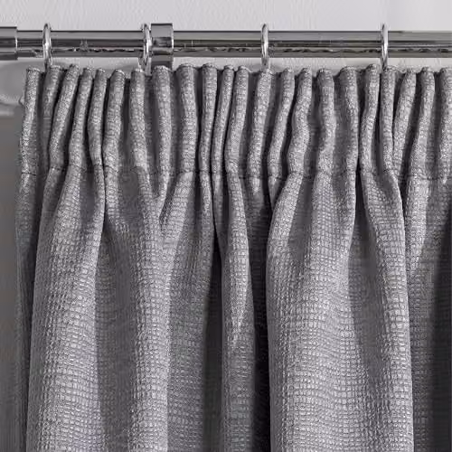 Enhanced Living Grey Silver Thermal Noise Reducing Dim Out Curtains, W: 168 cm, H: 229 cm – 2