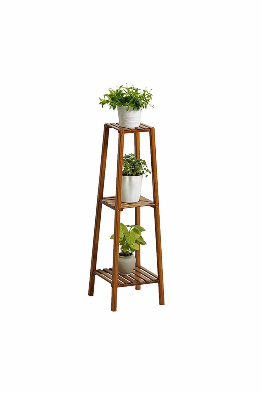Garden Sanctuary Vintage Tiered Indoor Plant Stand Solid Wood Display Shelf in Brown – 2