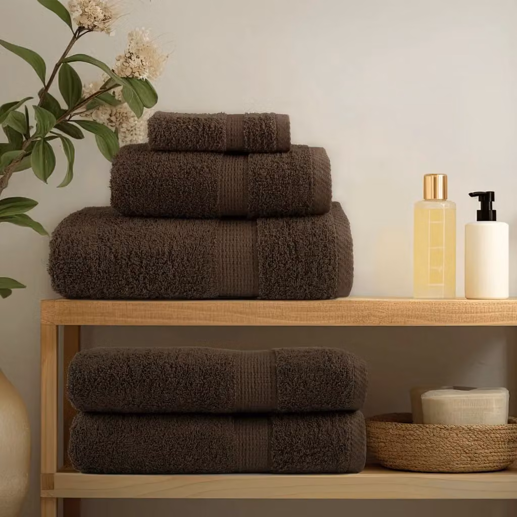 Berkfield Home SOLUND 6 Piece Premium Cotton Terry Towel Set, Brown, 600 gsm – 2