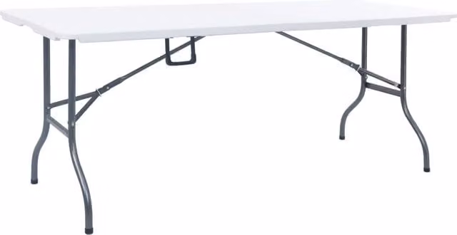 Berkfield Home Folding Garden Table in White, W/D/H: 180 x 72 x 72 cm