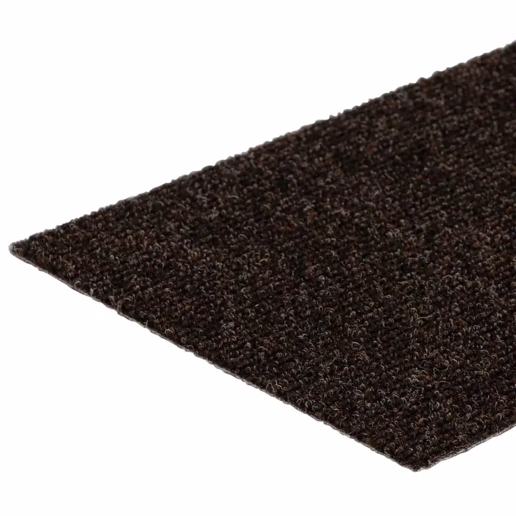 Berkfield Home Self-adhesive Rectangular Stair Mats, 15 Pieces, Dark Brown, W: 76 cm, D: 20 cm – 3