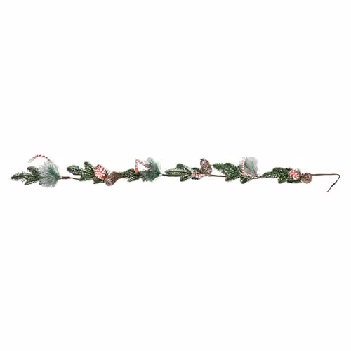 Samuel Alexander 1.3m Candy Swirls Christmas Garland with Frosted Pinecones and Candy Canes in Multicolour – 2