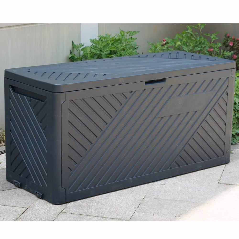 Gr8 Garden 280L Plastic Garden Storage Box with Lid and Castors in Anthracite Grey – 2