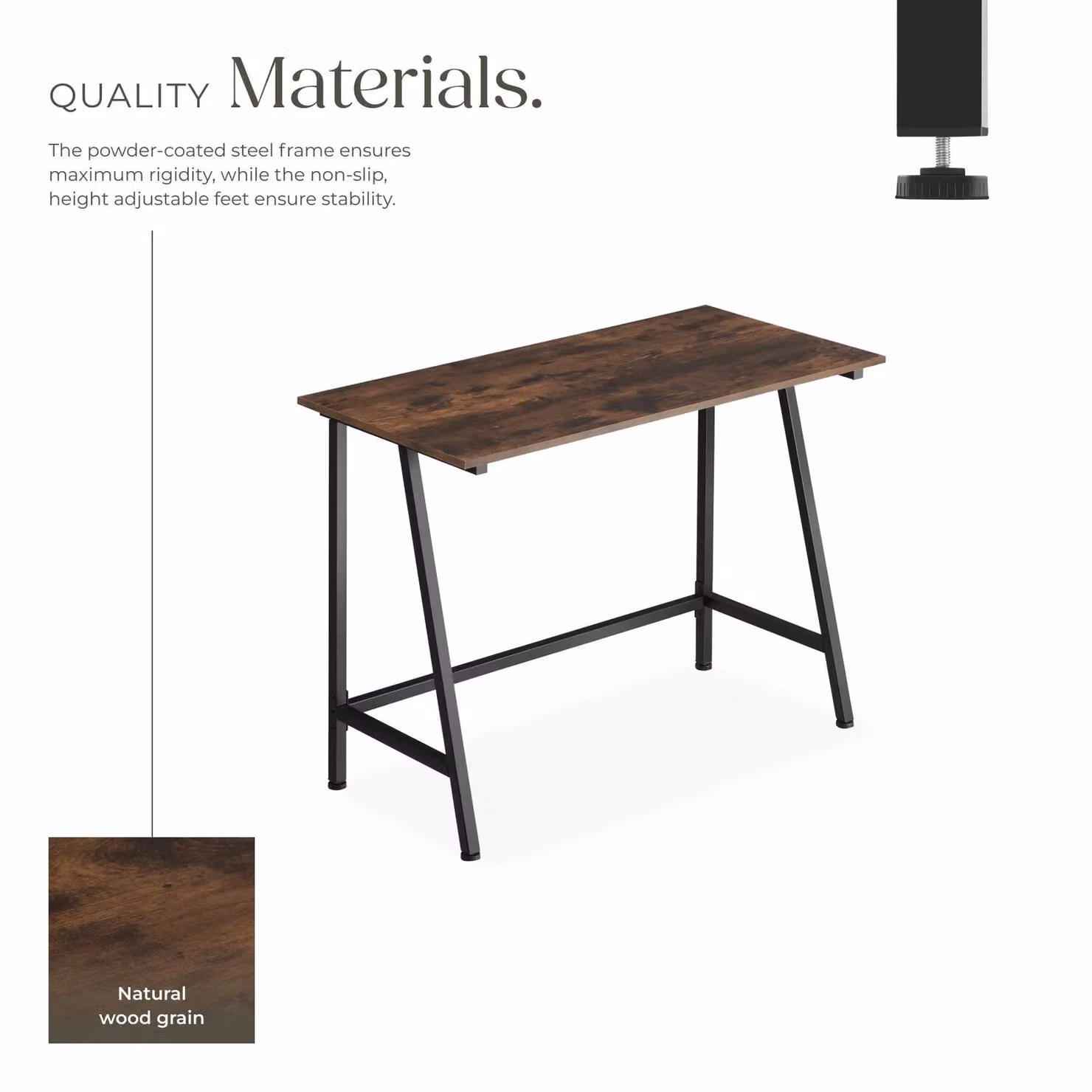 tectake Newton Modern Computer and Writing Desk in Brown and Black – 3