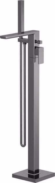 Balterley Freestanding Square Bath Shower Mixer Tap in Brushed Pewter Silver – 1