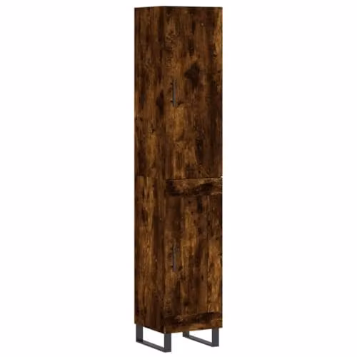vidaXL Modern Smoked Oak Highboard Sideboard with Hinged Doors and Internal Shelves for your Living Room – 1