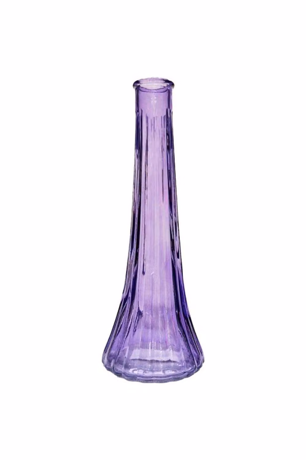 KDMD Ashley Bud Vase, Purple Glass, 6 Pack, Height: 21 cm – 2