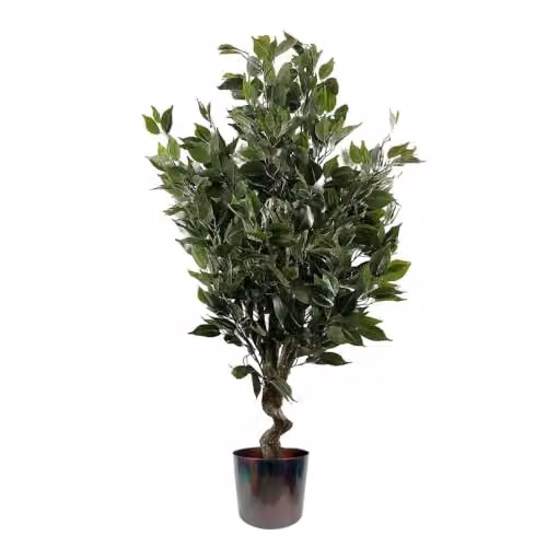 Leaf Artificial Evergreen Indoor Tabletop Tree with Planter, Green and Multicolour, Height: 110 cm – 1