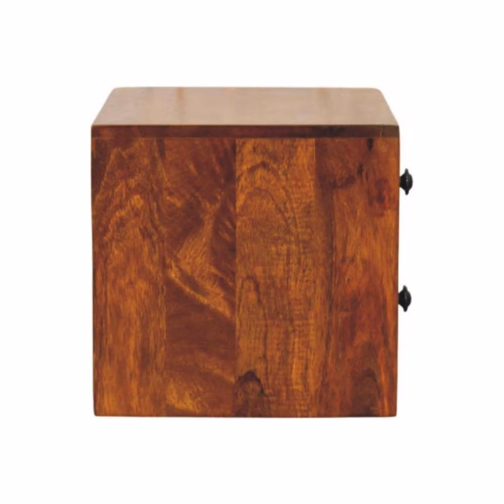 Direct Wicker Solis Chestnut Wall Mounted Nightstand with 2 Drawers in Dark Brown – 3