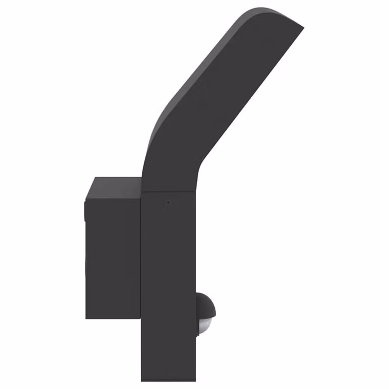 Berkfield Home Outdoor LED Wall Light with Motion Sensor and Timer, Black Aluminium