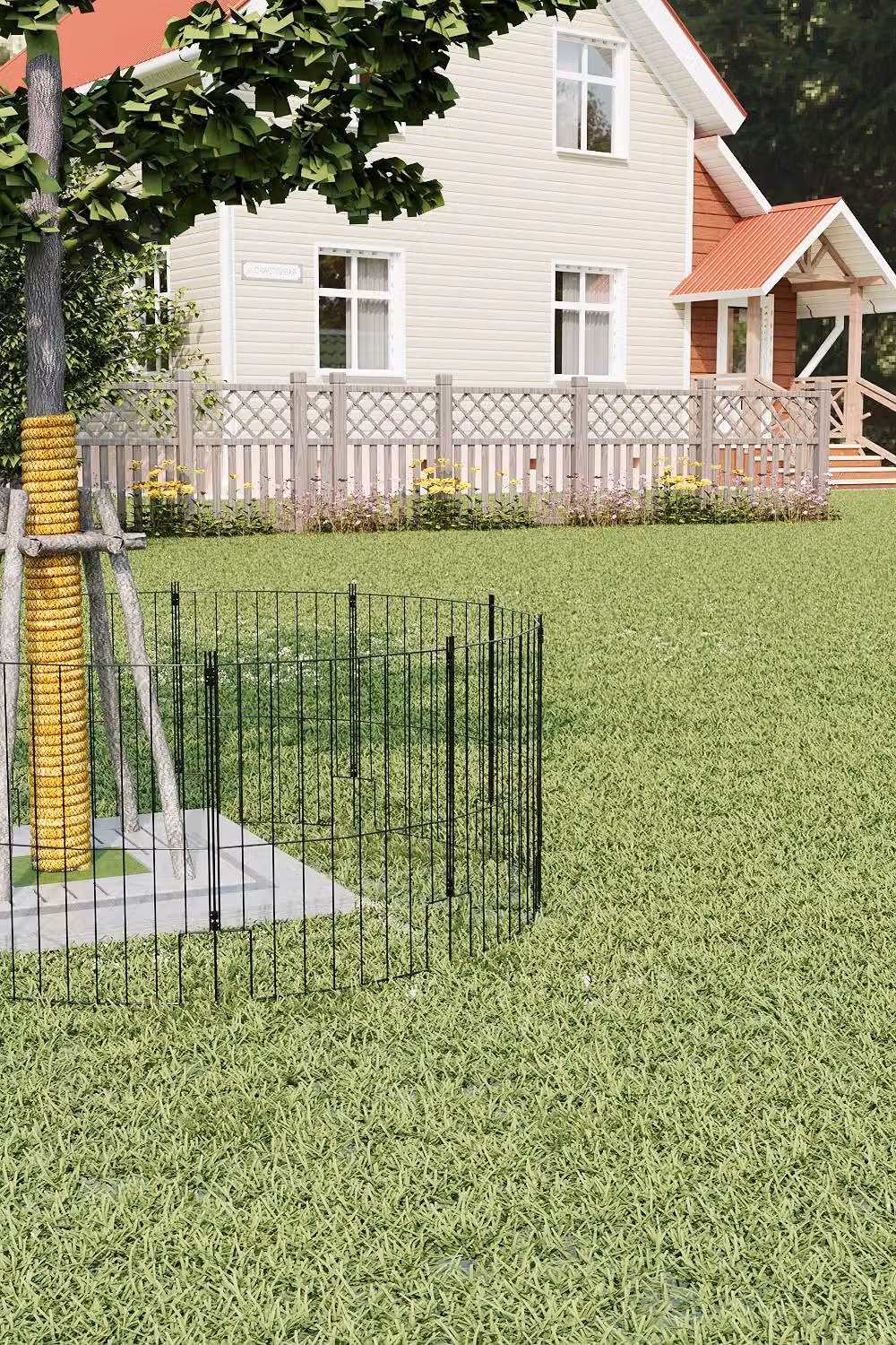 Garden Sanctuary 10-Piece Metal In-Ground Garden Fences, Black – 2