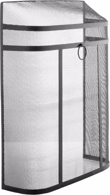 Leecroft Black Heavy Duty Free Standing Fire Screen – 1