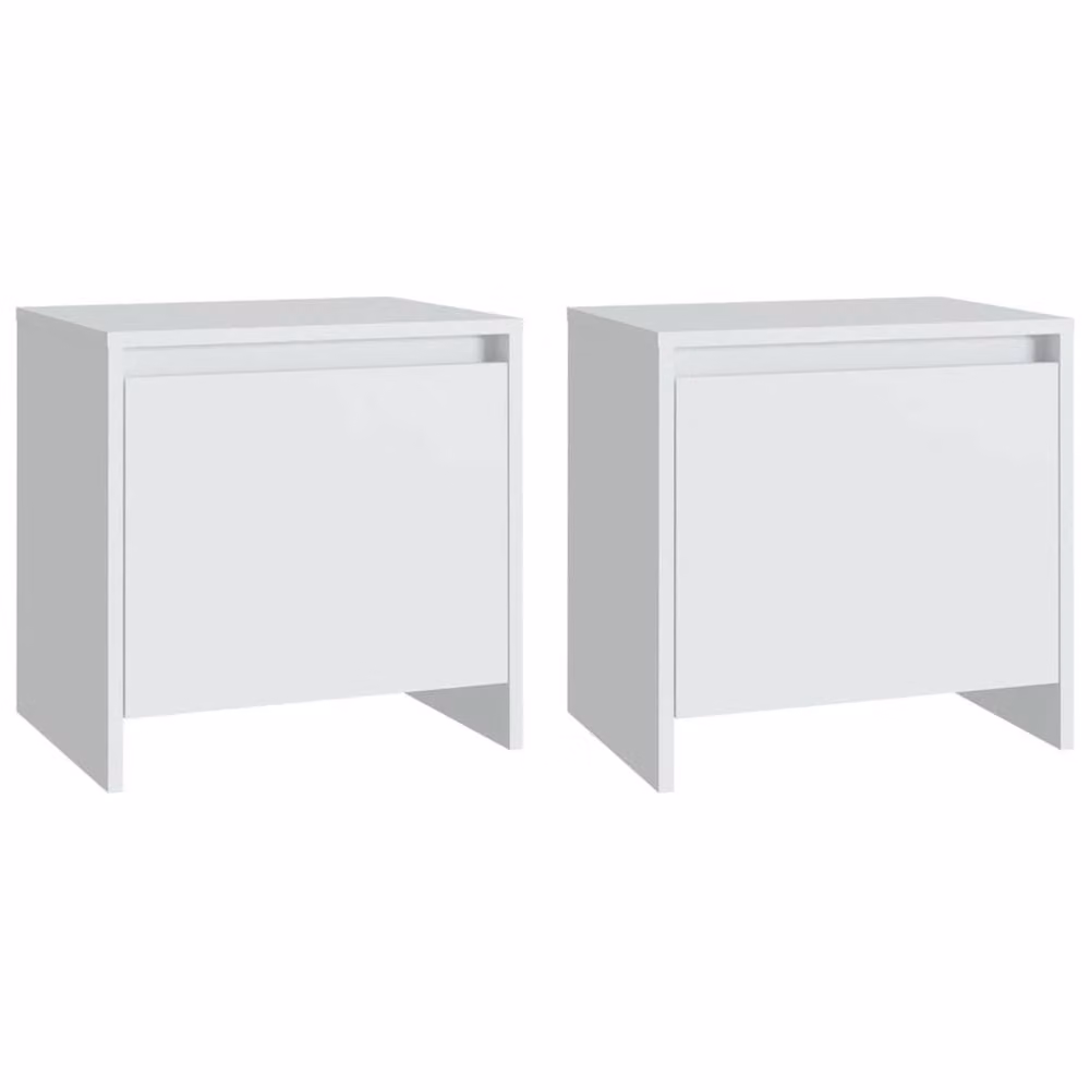 Berkfield Home Set of 2 White Bedside Cabinets, W/D/H: 45 x 34 x 44.5 cm – 2