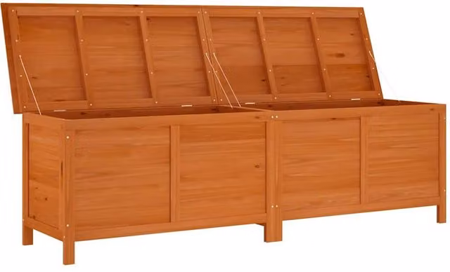Berkfield Home Garden Storage Box in Brown Solid Wood, W/D/H: 198.5 x 50 x 56.5 cm