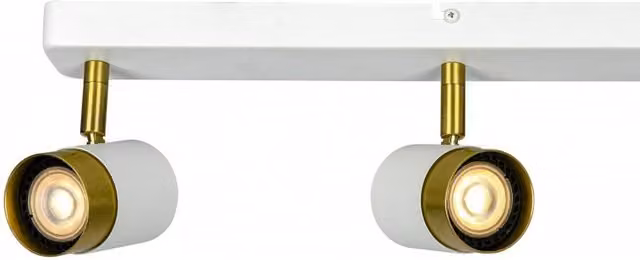 CGC ORIO White and Brushed Gold Triple Adjustable Ceiling Spotlight Bar