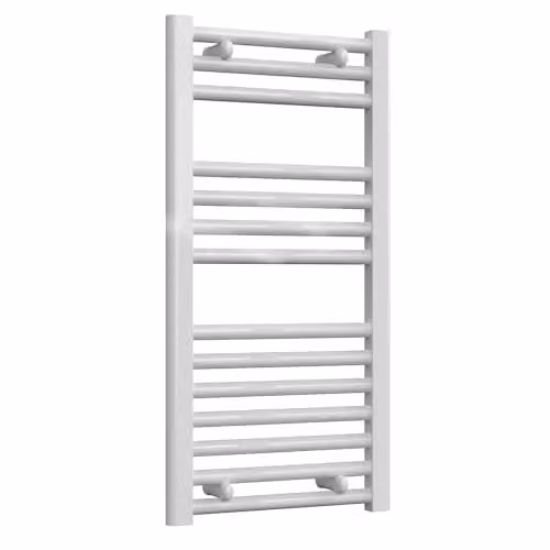 Reina Diva White Steel Heated Towel Rail, H 80 cm x W 40 cm