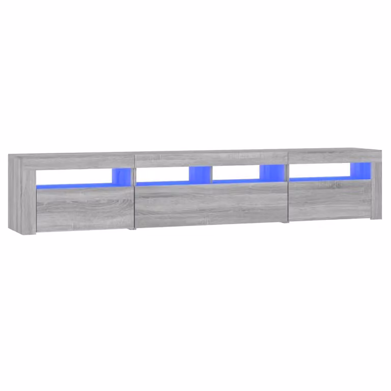 Berkfield Home Modern TV Cabinet with LED Lights in Grey Sonoma, W: 210 cm, D: 40 cm, H: 40 cm