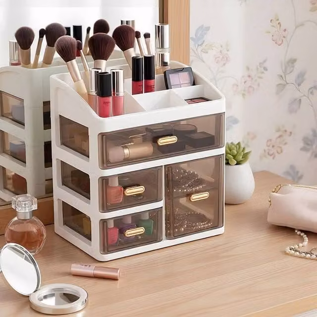 EONLION White Makeup Display Case Storage Organiser, Width: 50 cm – 1