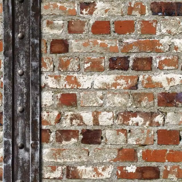 Muriva Loft Brick With Beam Industrial Stone Wall Luxury Wallpaper in Grey and Multicolour