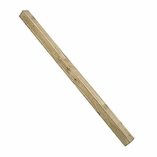 Forest Garden Brown Wooden Square In-Ground Fence Post, Pack of 5, H x W x D: 240 x 7.5 x 7.5 cm
